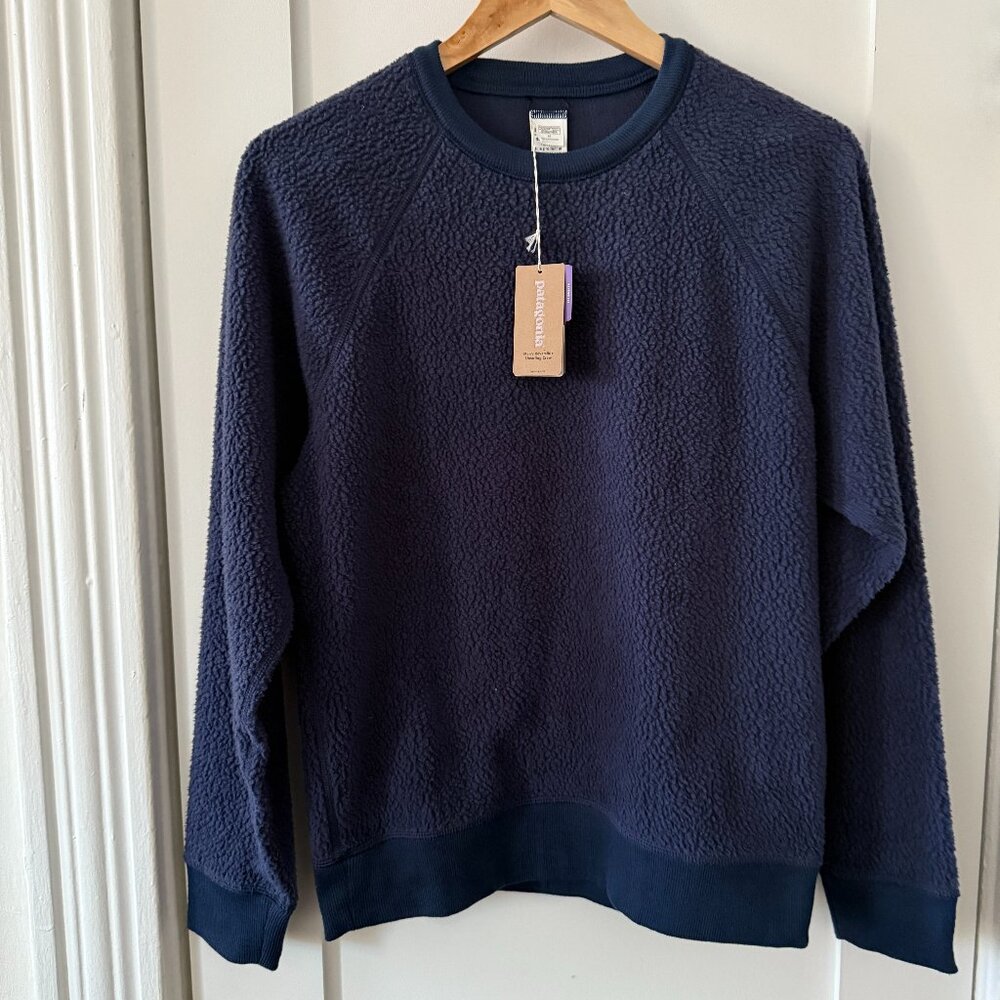 NWT Patagonia Men’s Nena Blue Crewneck Pullover Reversible Sweatshirt Size XS 26